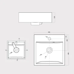 Cuisibane Vasque carrée à poser RESICUB 40 cm - blanc* Plan Vasque Lave-Mains