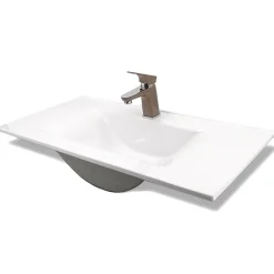 Autres Vasque cémarique Blanc à encastrer 75 x 35 cm Lavabo de salle de bain encastrable