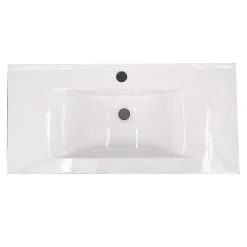 Autres Vasque cémarique Blanc à encastrer 75 x 35 cm Lavabo de salle de bain encastrable
