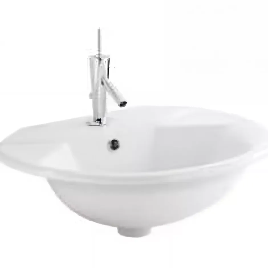 Sanindusa Vasque céramique traditionnelle a encastrer Jade blanc