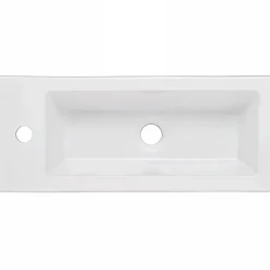 Sanindusa Vasque céramique traditionnelle a encastrer par dessus rectangulaire Alicante 600 blanc