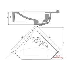Cuisibane Vasque d'angle suspendue RESIANGLE- 50x50cm