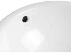 Vente-unique Vasque de salle de bain semi-encastrée ronde en céramique - 46 cm - Blanc - CATONAC II