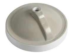 Vente-unique Vasque de salle de bain semi-encastrée ronde en céramique - 46 cm - Blanc - CATONAC II