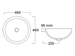 Vente-unique Vasque de salle de bain semi-encastrée ronde en céramique - 46 cm - Blanc - CATONAC II