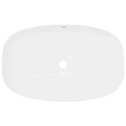 ECD Germany Vasque en céramique blanc avec bonde de vidage pour salle de bain 605x380x140 mm* Lavabo