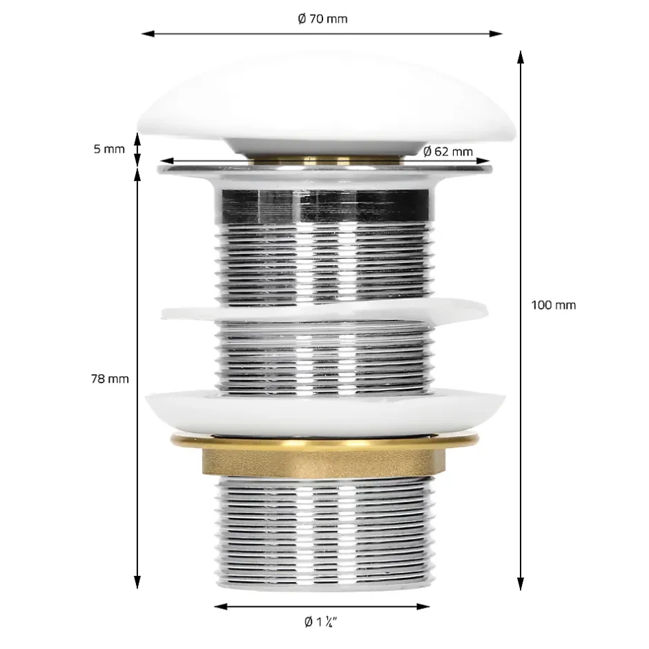ECD Germany Vasque en céramique blanc ronde avec bonde de vidage salle de bain 400x147mm