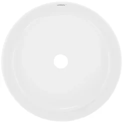 ECD Germany Vasque en céramique blanc ronde avec bond de vidage salle de bain 355x120 mm* Vasque À Poser