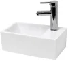 ECD Germany Vasque en céramique blanc avec bonde de vidage pour salle de bain 350x205x125 mm* Lavabo