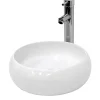 ECD Germany Vasque en céramique blanc avec bonde de vidage pour salle de bain 350x120 mm* Lavabo