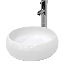 ECD Germany Vasque en céramique blanc avec bonde de vidage pour salle de bain 350x120 mm* Lavabo