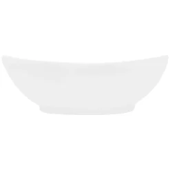 ECD Germany Vasque en céramique blanc avec bonde de vidage pour salle de bain 590x390x200 mm* Lavabo