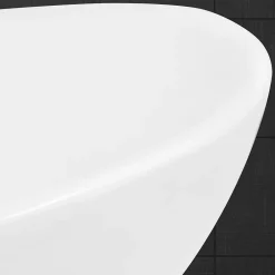ECD Germany Vasque en céramique blanc avec bonde de vidage pour salle de bain 590x390x200 mm* Lavabo