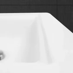 ECD Germany Vasque en céramique blanc avec bonde de vidage pour salle de bain 605x465x160 mm* Vasque À Encastrer