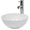 ECD Germany Vasque en céramique blanc avec bonde de vidage pour salle de bain