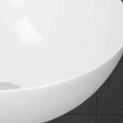ECD Germany Vasque en céramique blanc avec bonde de vidage pour salle de bain