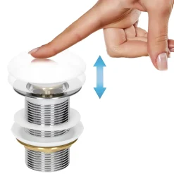 ECD Germany Vasque en céramique blanc avec bonde de vidage pour salle de bain