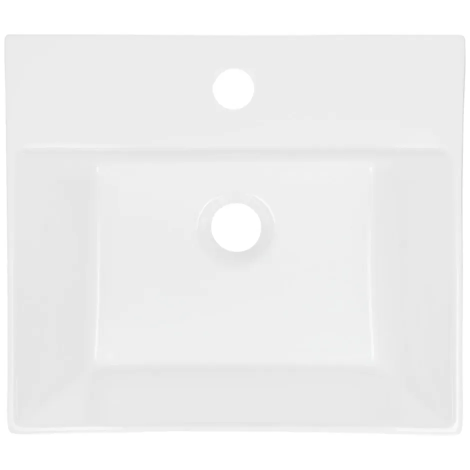 ECD Germany Vasque en céramique blanc avec bonde de vidage pour salle de bain 415x360x130 mm* Lavabo