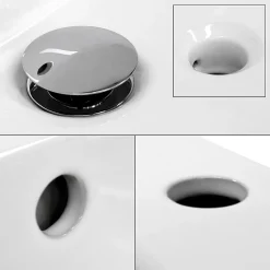 ECD Germany Vasque encastré lavabo Evier salle de bain en ceramique blanc 710 x 465 x 175 mm* Vasque À Encastrer