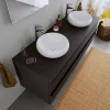 Duravit Vasque Lavabo rond design à poser Diamètre 40cm en fonte minérale - Blanc mat - DURAVOLO* Vasque À Poser