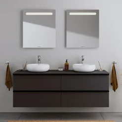 Duravit Vasque Lavabo rond design à poser Diamètre 40cm en fonte minérale - Blanc mat - DURAVOLO* Vasque À Poser