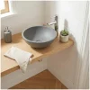 Mob-In Vasque lave-mains à poser ronde en béton gris 26cm
