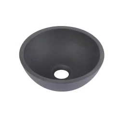 Mob-In Vasque lave-mains à poser ronde en béton gris 26cm