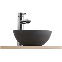 Mob-In Vasque lave-mains à poser ronde en béton gris 26cm