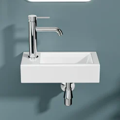 Dileci Vasque lave-mains sortie gauche (36,5x18x9cm) -