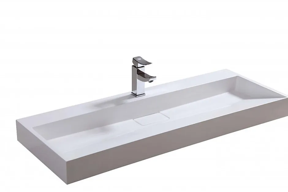Bernstein Vasque moderne suspendue 120x46x15cm en marbre coulé sans trous prépercés - BS6001* Lavabo