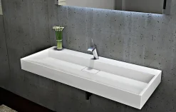Bernstein Vasque moderne suspendue 60x37x15cm en marbre coulé avec trous prépercés - BS6001* Lavabo