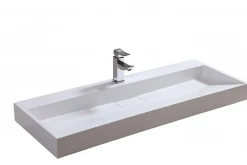 Bernstein Vasque moderne suspendue 60x37x15cm en marbre coulé avec trous prépercés - BS6001* Lavabo
