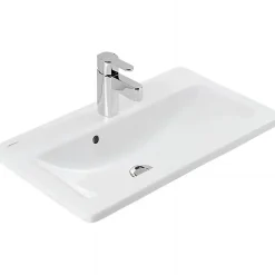 Sanindusa Vasque murale ou à encastrer céramique traditionnelle Look 103x36 blanc* Vasque À Encastrer