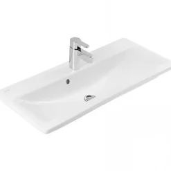 Sanindusa Vasque murale ou à encastrer céramique traditionnelle Look 83x36 blanc* Vasque À Encastrer