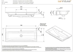 Sanindusa Vasque murale ou à encastrer céramique traditionnelle Look 83x36 blanc* Vasque À Encastrer