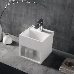 Bernstein Vasque murale 30x30x30cm avec espace de rangement - blanc mat - TWG31* Lavabo