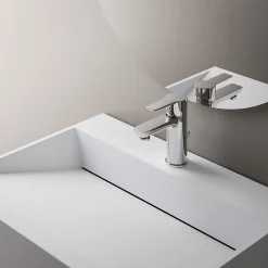 Bernstein Vasque murale 60x46x28cm en fonte minérale avec espace de rangement - blanc mat - TWG71* Lavabo