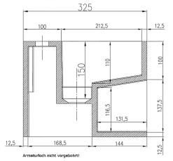 Bernstein Vasque murale 32,5x32,5x25cm en fonte minérale avec espace de rangement - PB2035* Lavabo