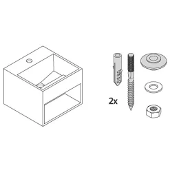 Bernstein Vasque murale 32,5x32,5x25cm en fonte minérale avec espace de rangement - PB2035* Lavabo