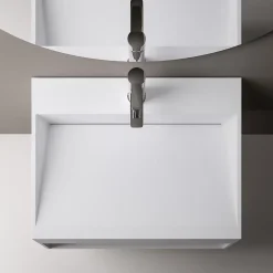 Bernstein Vasque murale 80x46x28cm en fonte minérale avec espace de rangement - blanc mat - TWG71* Lavabo