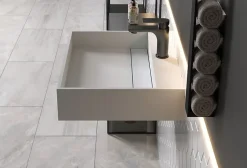 Bernstein Vasque murale 60x46x13cm en fonte minérale - PB2080 - blanc mat
