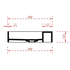 Bernstein Vasque murale 120x50x12cm ou à poser avec espace de rangement - fonte minérale - TWG222* Lavabo