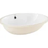 Sanindusa Vasque ovale a encastrer par dessous 57x45 hauteur 20cm porcelaine vitrifiée VOUGA blanche (vidage non inclus)* Vasque À Encastrer