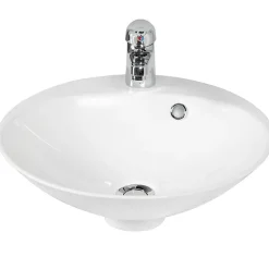 Cuisibane Vasque ronde à poser RESIBOL 45 cm - Blanc* Plan Vasque Lave-Mains