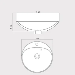 Cuisibane Vasque ronde à poser RESIBOL 45 cm - Blanc* Plan Vasque Lave-Mains