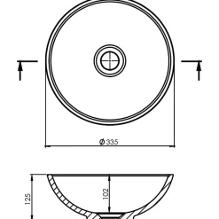 Cuisibane Vasque ronde à poser TREND - Blanc brillant* Plan Vasque Lave-Mains