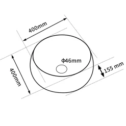 Dileci Vasque ronde creuse effet gris zébré (diamètre 40 cm) -