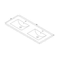 Bain-Bain Vasque résine 120Cm NOLAN -