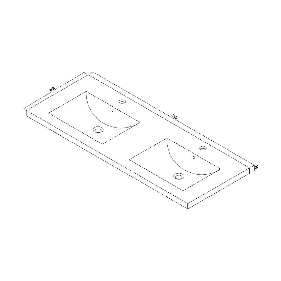 Bain-Bain Vasque résine 120Cm NOLAN -