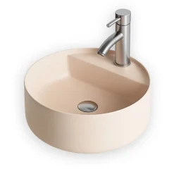 Ambra Vasque Semi-Encastrée - 42,5 cm - en Solid surface - Beige Rosé - Aurélie* Vasque À Encastrer
